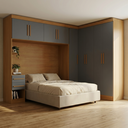 Ver imagem 7 de Guarda Roupa Casal Modulado 9 Portas 5 Gavetas com Cabeceira 100% MDF Imperial Yescasa Cinamomo/Chumbo