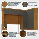 Ver imagem 5 de Guarda Roupa Casal Modulado 9 Portas 5 Gavetas com Cabeceira 100% MDF Imperial Yescasa Cinamomo/Chumbo