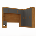 Ver imagem 2 de Guarda Roupa Casal Modulado 9 Portas 5 Gavetas com Cabeceira 100% MDF Imperial Yescasa Cinamomo/Chumbo