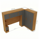 Ver imagem 3 de Guarda Roupa Casal Modulado 9 Portas 5 Gavetas com Cabeceira 100% MDF Imperial Yescasa Cinamomo/Chumbo