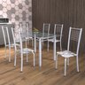 Conjunto de Mesa Tubular 6 Cadeiras 140cm com Tampo de Vidro Iza  - 1