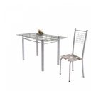 Ver imagem 6 de Conjunto de Mesa Tubular 6 Cadeiras 140cm com Tampo de Vidro Iza Branco/Paraopeba/Pérola