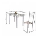 Ver imagem 3 de Conjunto de Mesa Tubular 6 Cadeiras 140cm com Tampo de Vidro Iza Branco/Paraopeba/Pérola