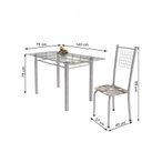 Ver imagem 3 de Conjunto de Mesa Tubular 6 Cadeiras 140cm com Tampo de Vidro Iza 