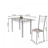 Conjunto de Mesa Tubular 6 Cadeiras 140cm com Tampo de Vidro Iza  - 3