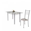 Ver imagem 6 de Conjunto de Mesa Tubular 6 Cadeiras 140cm com Tampo de Vidro Iza 