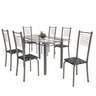 Conjunto de Mesa Tubular 6 Cadeiras 140cm com Tampo de Vidro Iza  - 2