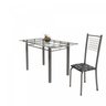 Conjunto de Mesa Tubular 6 Cadeiras 140cm com Tampo de Vidro Iza  - 6