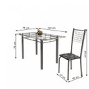 Ver imagem 3 de Conjunto de Mesa Tubular 6 Cadeiras 140cm com Tampo de Vidro Iza 