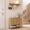Ver imagem 4 de Conjunto Sapateira Aparador e Prateleira Luna 90cm Hanover/Dourado 28109