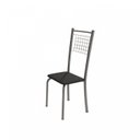 Ver imagem 5 de Conjunto de Mesa Tubular 6 Cadeiras 140cm com Tampo de Vidro Iza Prata/Preto