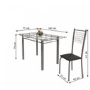 Ver imagem 3 de Conjunto de Mesa Tubular 6 Cadeiras 140cm com Tampo de Vidro Iza Prata/Preto