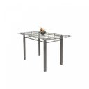 Ver imagem 4 de Conjunto de Mesa Tubular 6 Cadeiras 140cm com Tampo de Vidro Iza Prata/Preto