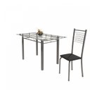 Ver imagem 6 de Conjunto de Mesa Tubular 6 Cadeiras 140cm com Tampo de Vidro Iza Prata/Preto