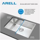 Ver imagem 7 de Kit Cuba Solo Inox Escovado com Acessórios 6040 Arell