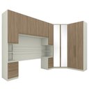 Ver imagem 1 de Quarto Modulado Casal Seletto 5 Peças com Closet Areia/Jequitibá - Móveis Henn