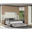 Ver imagem 2 de Quarto Modulado Casal Seletto 5 Peças com Closet Areia/Jequitibá - Móveis Henn