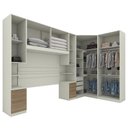 Ver imagem 3 de Quarto Modulado Casal Seletto 5 Peças com Closet Areia/Jequitibá - Móveis Henn