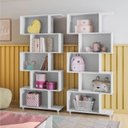 Ver imagem 1 de Conjunto 2 Estantes Verticais com 5 Nichos 100% MDF