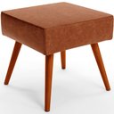 Ver imagem 1 de Puff Banqueta Decorativa Com Pés Palito Lívia W01 Couríssimo Camel - Lyam Decor