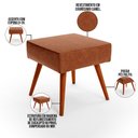 Ver imagem 4 de Puff Banqueta Decorativa Com Pés Palito Lívia W01 Couríssimo Camel - Lyam Decor