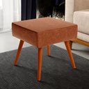 Ver imagem 2 de Puff Banqueta Decorativa Com Pés Palito Lívia W01 Couríssimo Camel - Lyam Decor