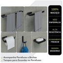 Ver imagem 5 de Kit Acessórios para Banheiro Preto Fosco 5 Peças Quadrado