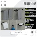Ver imagem 2 de Kit Acessórios para Banheiro Preto Fosco 5 Peças Quadrado