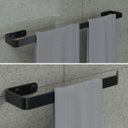 Ver imagem 3 de Kit Acessórios para Banheiro Preto Fosco 5 Peças Quadrado
