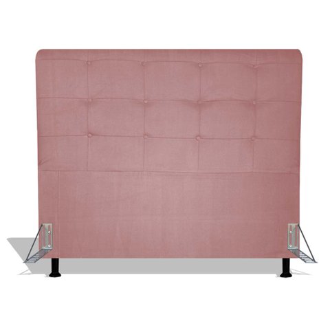 Cabeceira Estofada Pérola 160 cm Para Cama Box Quarto Queen Size MV Estofados Suede Rose