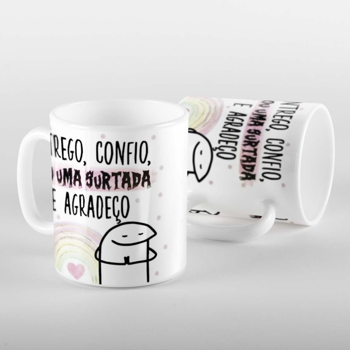 Caneca Flork professora entrego confio surto e agradeço