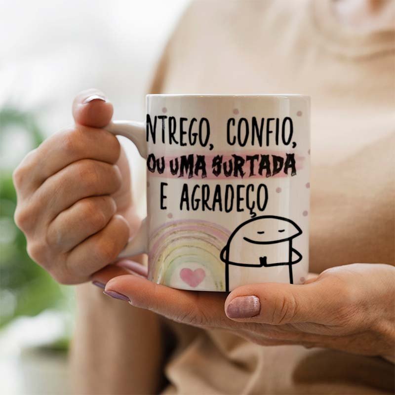 Caneca Flork professora entrego confio surto e agradeço - 2