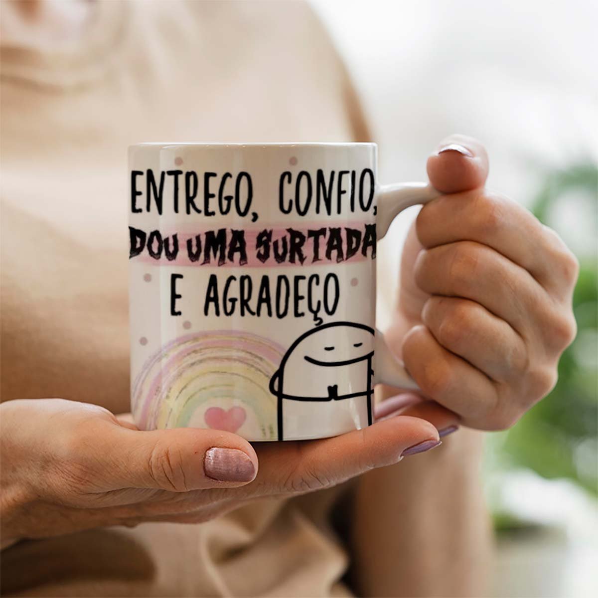 Caneca Flork professora entrego confio surto e agradeço - 3