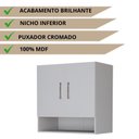 Ver imagem 2 de Armário Suspenso Multiuso Aéreo 2 Portas Lavander, Banheiro Cor: Branco
