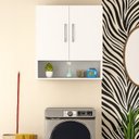 Ver imagem 1 de Armário Suspenso Multiuso Aéreo 2 Portas Lavander, Banheiro Cor: Branco