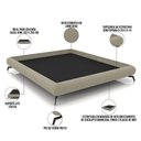 Ver imagem 3 de Cama Casal King Pés de Ferro Estilo Industrial 210cm Otto P05 Linho Bege