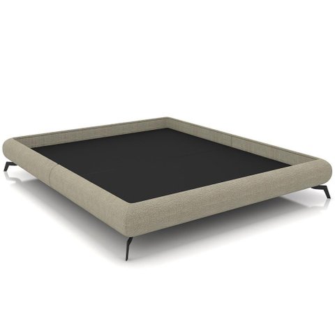 Cama Casal King Pés de Ferro Estilo Industrial 210cm Otto P05 Linho Bege
