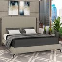 Ver imagem 5 de Cama Casal King Pés de Ferro Estilo Industrial 210cm Otto P05 Linho Bege