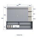 Ver imagem 3 de Estante Para TV até 65 Polegadas 3 Portas 4 Nichos 3 Prateleiras Moscato Decibal