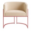 Ver imagem 3 de Poltrona Decorativa Luana Boucle com Pés de Ferro Rosê - 7 Decor Bege