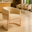 Ver imagem 2 de Poltrona Decorativa Luana Boucle com Pés de Ferro Rosê - 7 Decor Bege