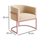 Ver imagem 4 de Poltrona Decorativa Luana Boucle com Pés de Ferro Rosê - 7 Decor Bege