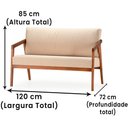 Ver imagem 4 de Sofá Coss Ozki 120 Cm Madeira Eucalipto Cedro Tecido Bege Corda Redonda Canela