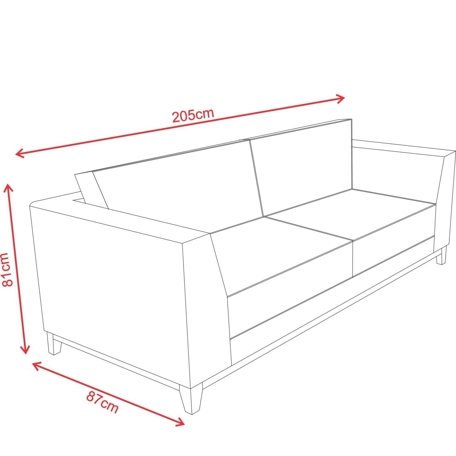 Sofá 2 Lugares 205cm Braga Raízes MadeiraMadeira