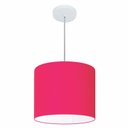 Ver imagem 1 de Lustre Pendente Cilíndrico Vivare Md-4143 Cúpula em Tecido 35x25cm - Bivolt - Rosa Pink - Bivolt
