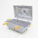 Ver imagem 1 de Churrasqueira Bafo Quadrada Alumínio Fundido Grande Cinza