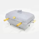 Ver imagem 6 de Churrasqueira Bafo Quadrada Alumínio Fundido Grande Cinza