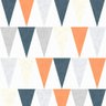 Papel de Parede Geomêtrico Triângulos Laranja com Azul-60x300cm - 3