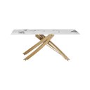 Ver imagem 5 de Conjunto Mesa de Jantar Lara 180cm Cerâmica Base Aço Carbono Bronze com 8 Cadeiras Pu - Caramelo