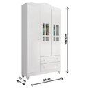 Ver imagem 5 de Guarda-Roupa Infantil 3 Portas 2 Gavetas MDF Ariel Branco